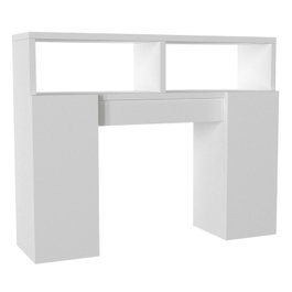 Hanah Home Geronimo Armario de Baño Blanco Estilo Escandinavo Duradero con Amplio Almacenamiento para Artículos de Tocador y Toallas - 76.2x19.5x60.8cm
